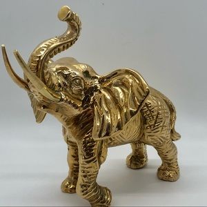 Vintage Solid Brass Elephant Statue